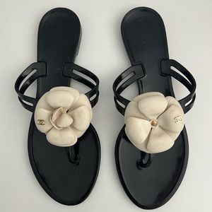Chanel Camellia Thong Sandals